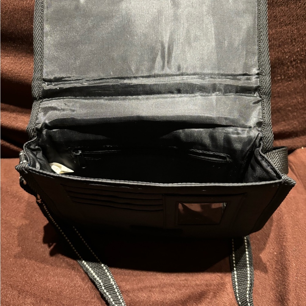 Connections Women's Black with White Accents Mini Crossbody Bag - Picture 4 of 12